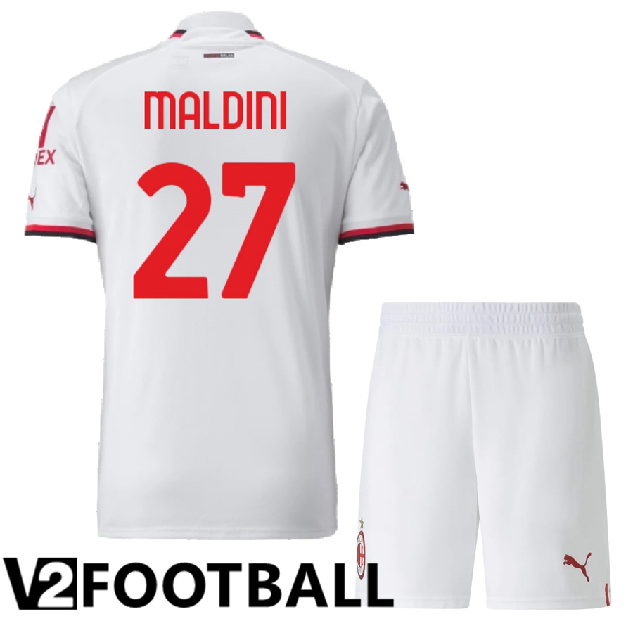 AC Milan (Maldini 27) Kids Away Shirts 2022/2023