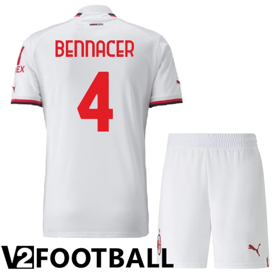 AC Milan (Bennacer 4) Kids Away Shirts 2022/2023