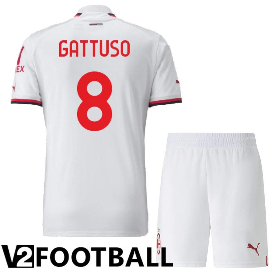 AC Milan (Gattuso 8) Kids Away Shirts 2022/2023