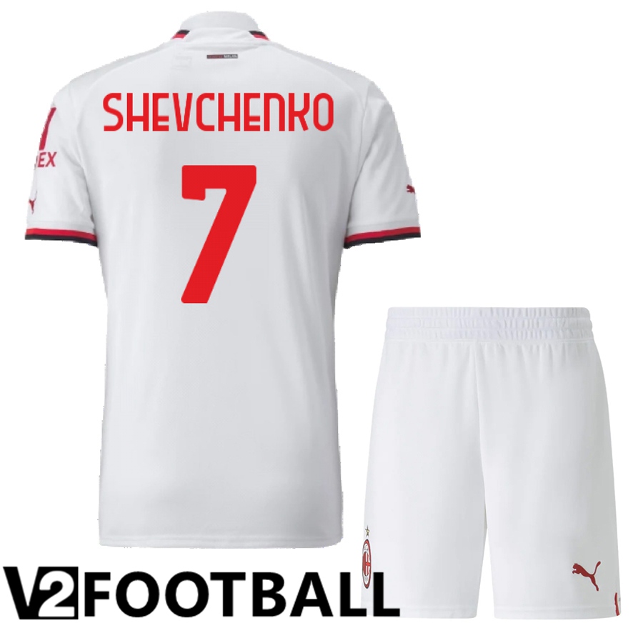 AC Milan (Shevchenko 7) Kids Away Shirts 2022/2023
