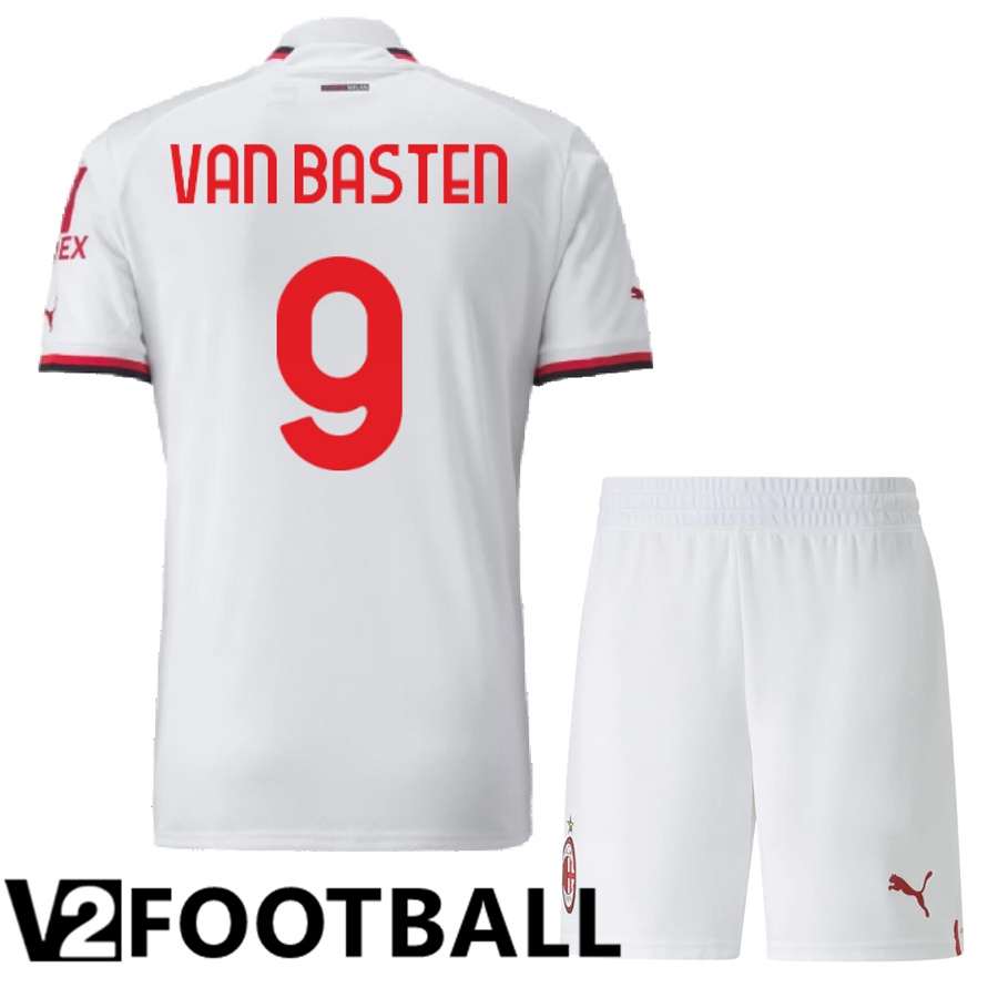 AC Milan (Van Basten 9) Kids Away Shirts 2022/2023