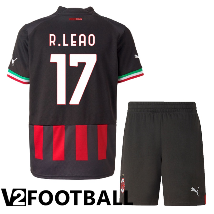AC Milan (R.Leao 17) Kids Home Shirts 2022/2023