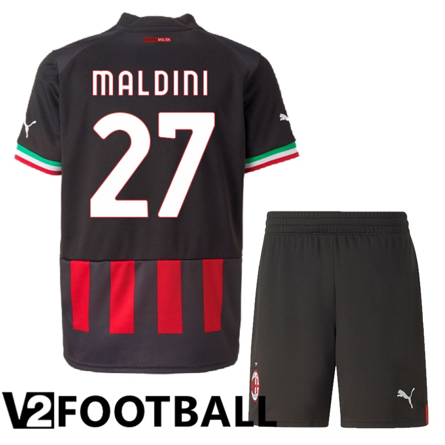 AC Milan (Maldini 27) Kids Home Shirts 2022/2023
