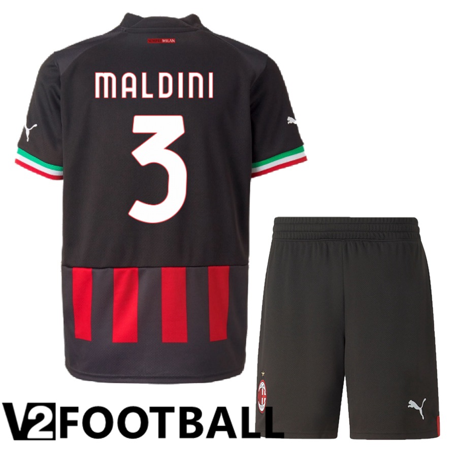 AC Milan (Maldini 3) Kids Home Shirts 2022/2023