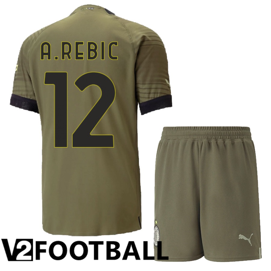 AC Milan (A.Rebic 12) Kids Third Shirts 2022/2023