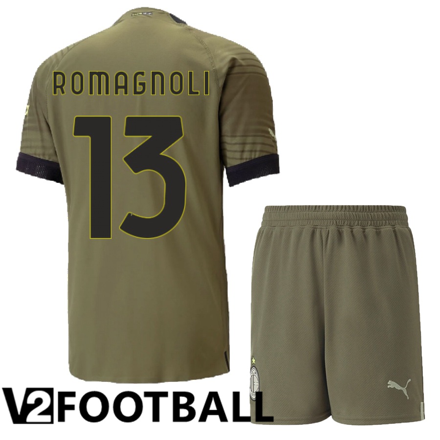 AC Milan (Romagnoli 13) Kids Third Shirts 2022/2023
