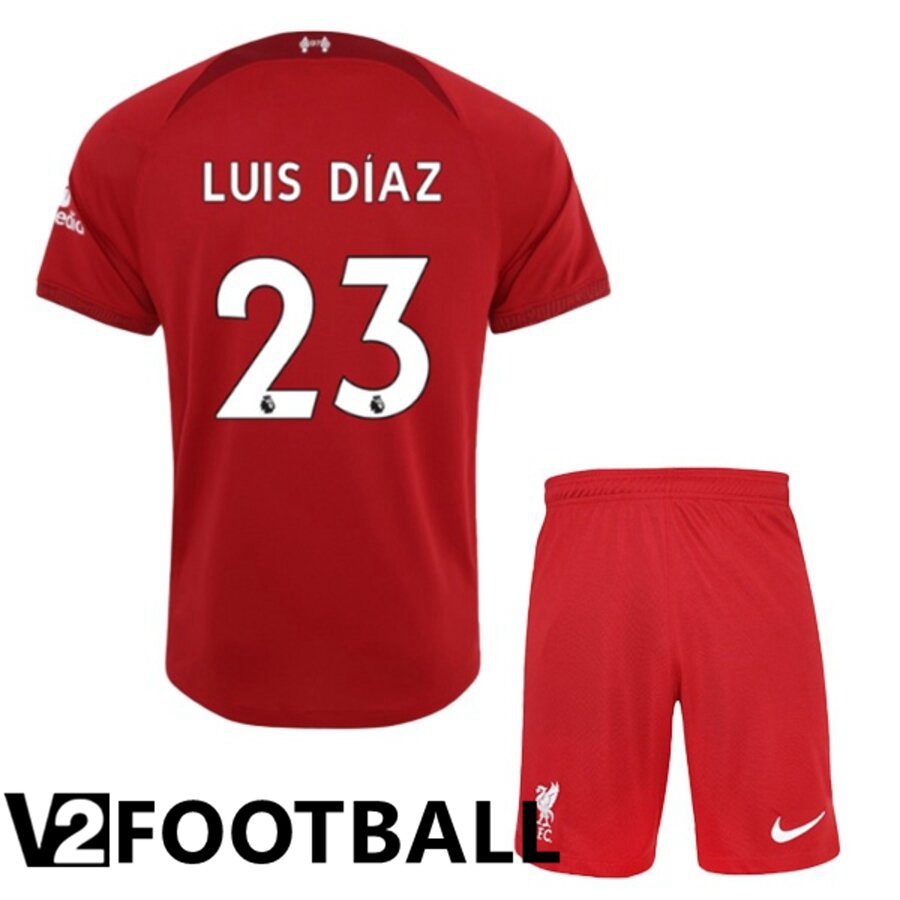 FC Liverpool（LUISDIAZ 23）Kids Home Shirts 2022/2023