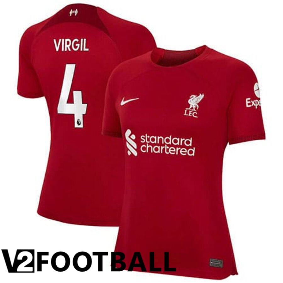 FC Liverpool（VIRGIL 4）Womens Home Shirts 2022/2023