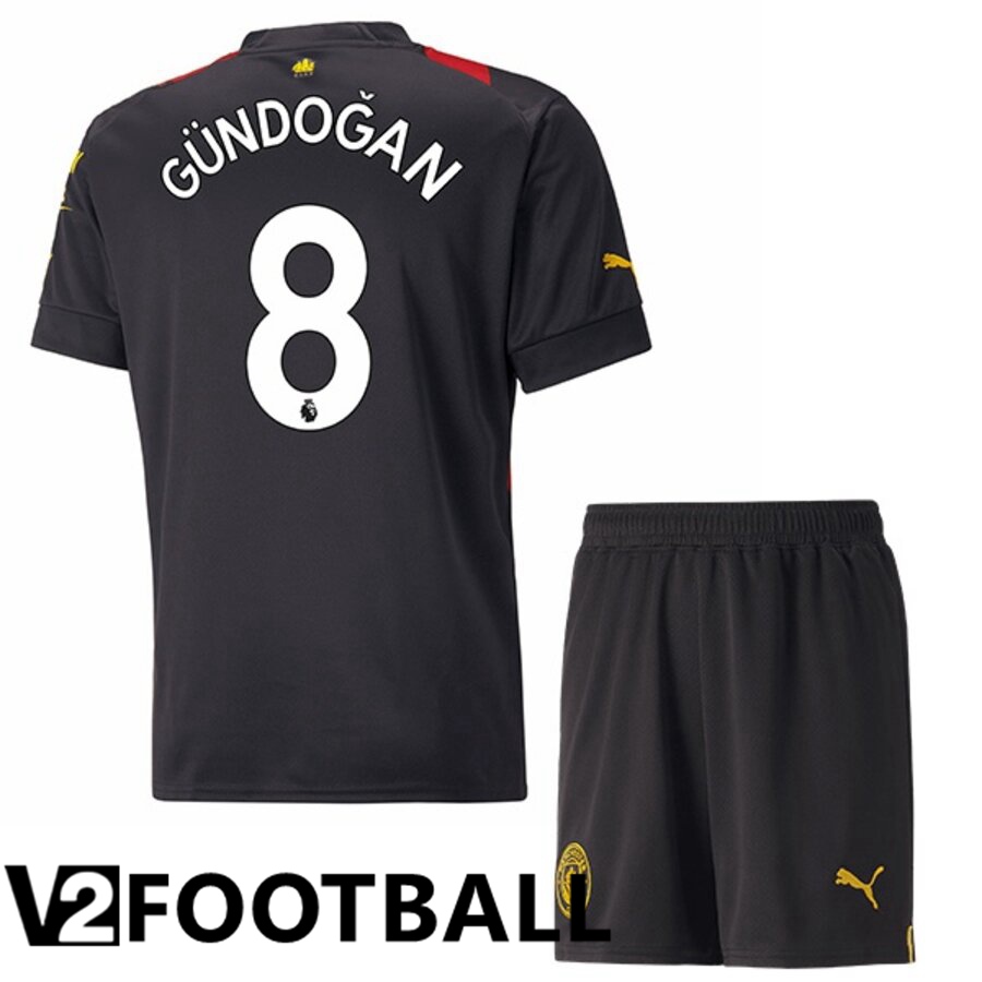 Manchester City（GUNDOGAN 8）Kids Away Shirts 2022/2023
