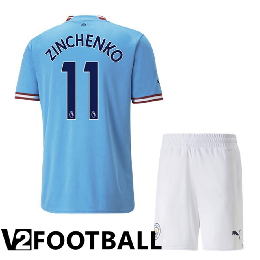 Manchester City（ZINCHENKO 11）Kids Home Shirts 2022/2023