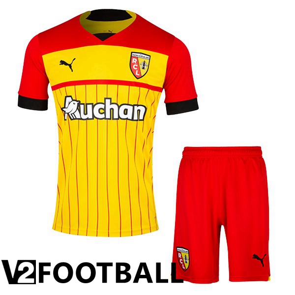RC Lens Kids Home Shirts Yellow Red 2022 2023