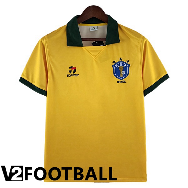 Brazil Retro Home Shirts Yellow 1988