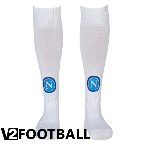 SSC Napoli Soccer Socks Away White 2022/2023