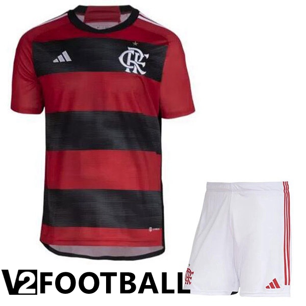 Flamengo Kids Soccer Jersey Home Red 2023/2024