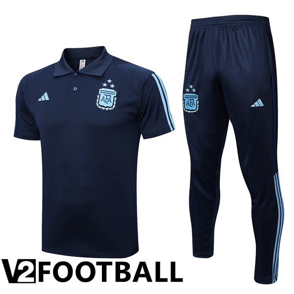 Argentina Soccer Polo + Pants Royal Bluee 2023/2024
