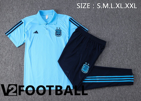 Argentina Soccer Polo + Pants Blue 2023/2024