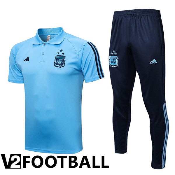 Argentina Soccer Polo + Pants Blue 2023/2024