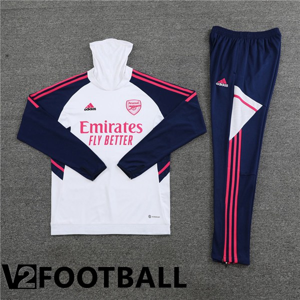 Arsenal High collar Training Tracksuit Suit White 2023/2024