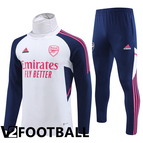 Arsenal High collar Training Tracksuit Suit White 2023/2024