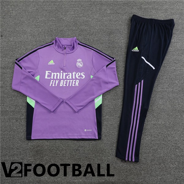 Real Madrid Training Tracksuit Suit Purple 2023/2024