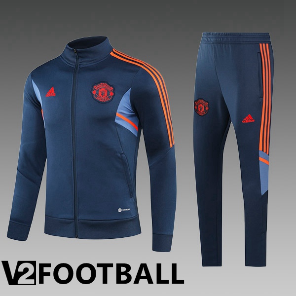 Manchester United Kids Training Jacket Suit Cyan 2023/2024