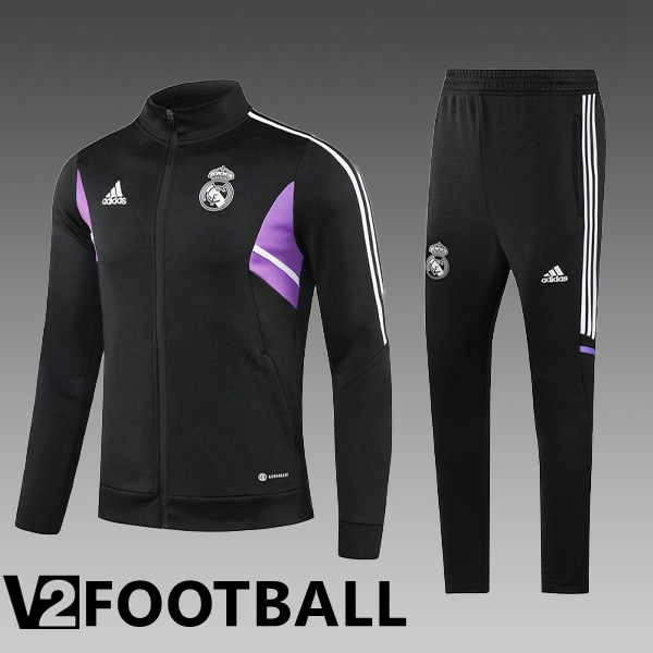 Real Madrid Kids Training Jacket Suit Black 2023/2024