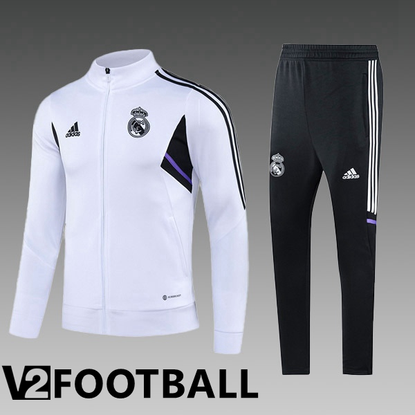 Real Madrid Kids Training Jacket Suit White 2023/2024