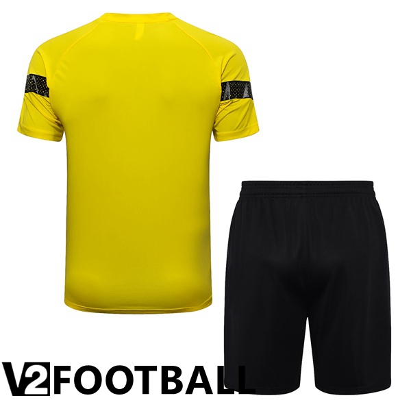 Dortmund BVB Training T Shirt + Shorts Yellow 2023/2024