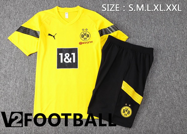 Dortmund BVB Training T Shirt + Shorts Yellow 2023/2024