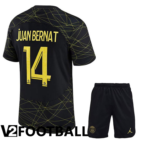 Paris PSG (JUAN BERNAT 14) Kids Soccer Jersey Fourth Black 2022/2023