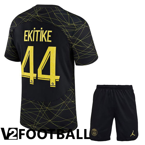 Paris PSG (EKITIKE 44) Kids Soccer Jersey Fourth Black 2022/2023