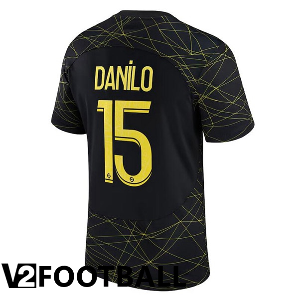 Paris PSG (DANILO 15) Soccer Jersey Fourth Black 2022/2023