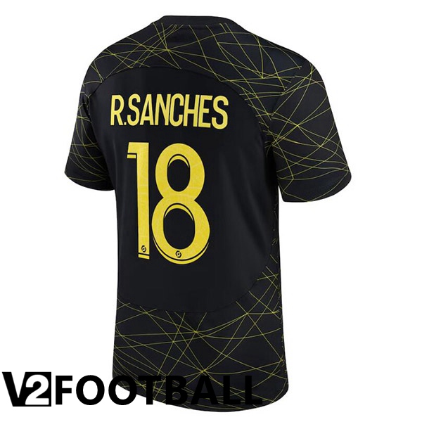 Paris PSG (R.SANCHES 18) Soccer Jersey Fourth Black 2022/2023