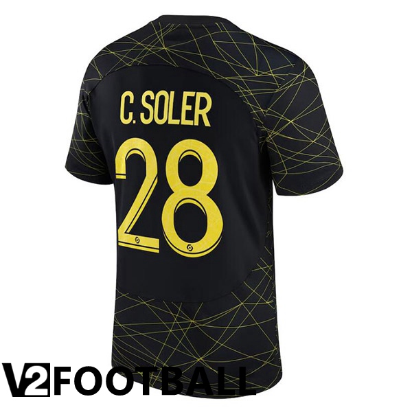 Paris PSG (C. SOLER 28) Soccer Jersey Fourth Black 2022/2023