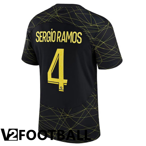 Paris PSG (SERGIO RAMOS 4) Soccer Jersey Fourth Black 2022/2023