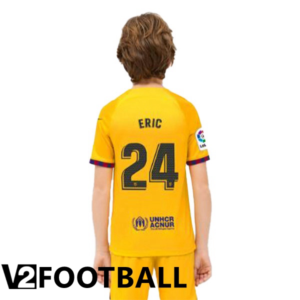 FC Barcelona (ERIC 24) Kids Soccer Jersey Fourth Yellow 2022/2023