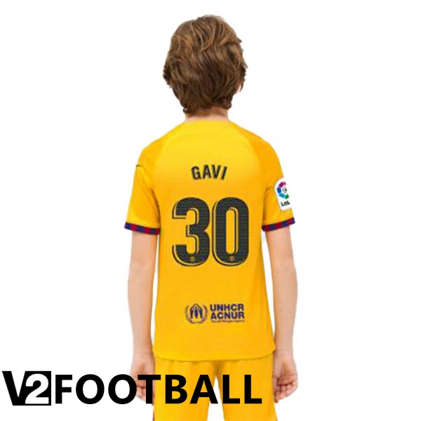 FC Barcelona (GAVI 30) Kids Soccer Jersey Fourth Yellow 2022/2023