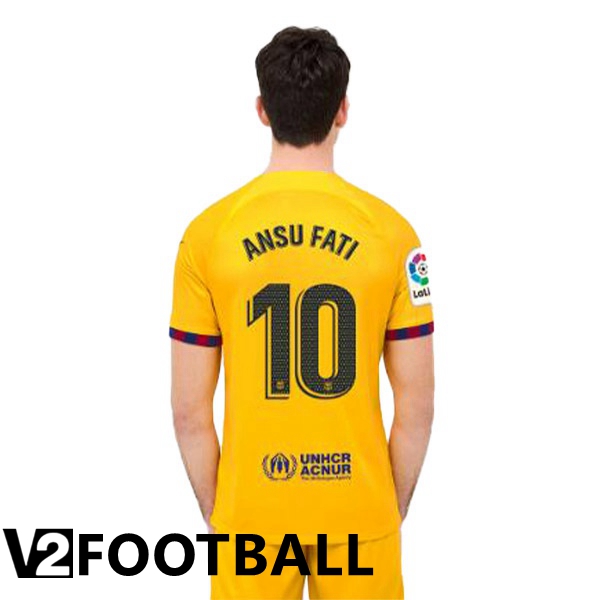 FC Barcelona (ANSU FATI 10) Soccer Jersey Fourth Yellow 2022/2023