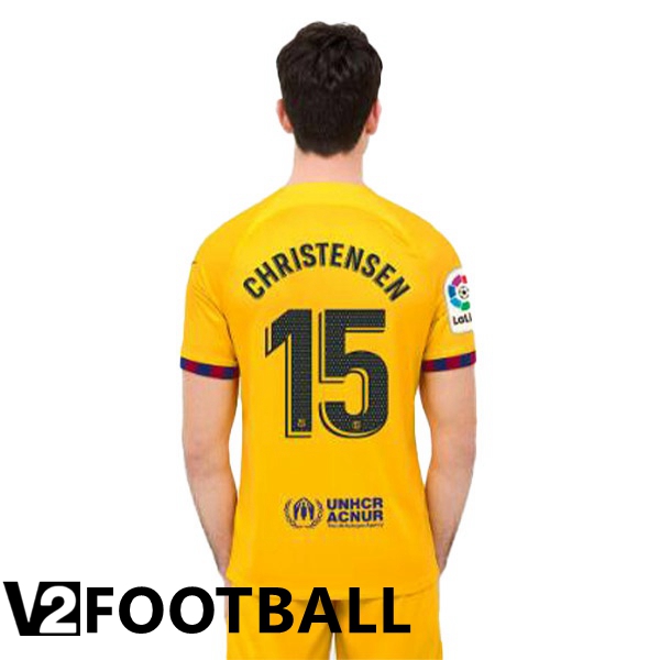 FC Barcelona (CHRISTENSEN 15) Soccer Jersey Fourth Yellow 2022/2023