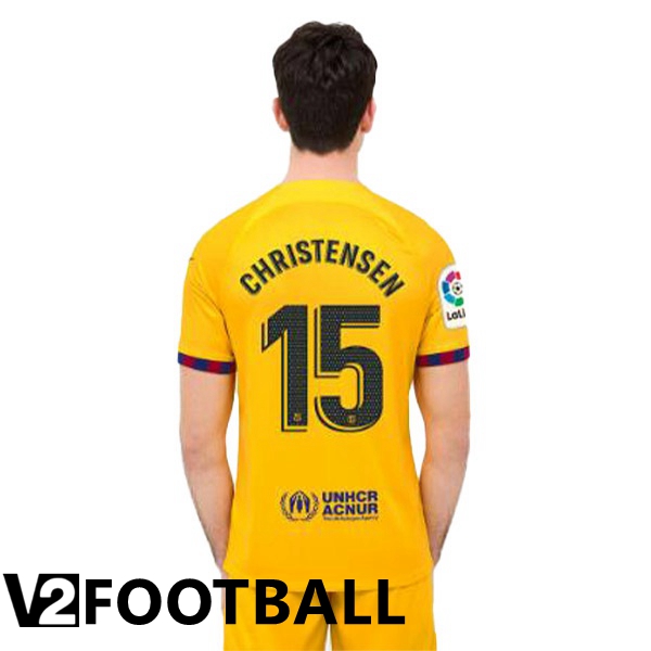 FC Barcelona (CHRISTENSEN 15) Soccer Jersey Fourth Yellow 2022/2023