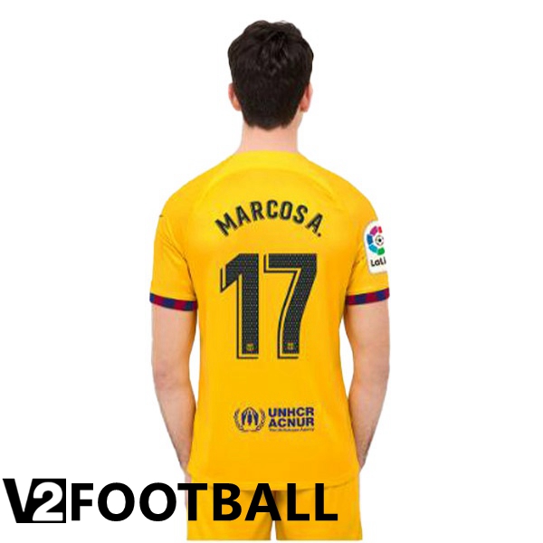 FC Barcelona (MARCOS A. 17) Soccer Jersey Fourth Yellow 2022/2023