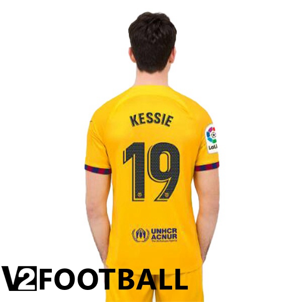 FC Barcelona (KESSIE 19) Soccer Jersey Fourth Yellow 2022/2023