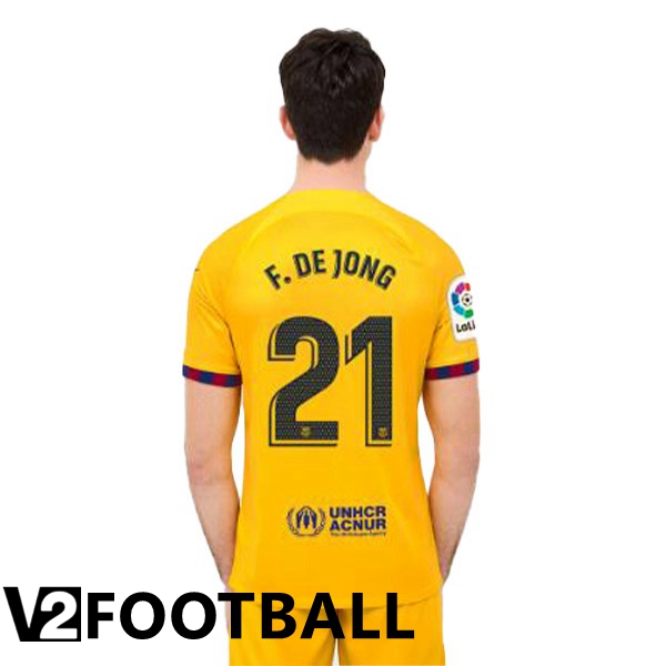 FC Barcelona (F. De JONG 21) Soccer Jersey Fourth Yellow 2022/2023
