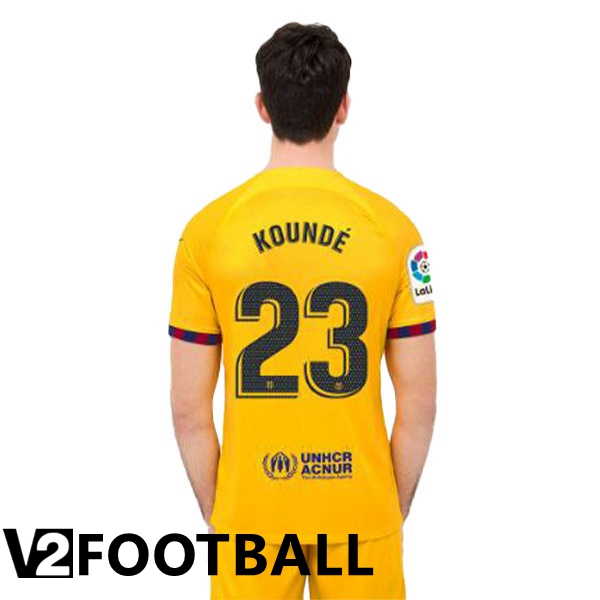 FC Barcelona (KOUNDE 23) Soccer Jersey Fourth Yellow 2022/2023