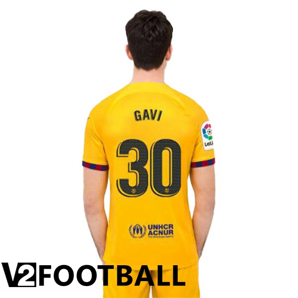 FC Barcelona (GAVI 30) Soccer Jersey Fourth Yellow 2022/2023