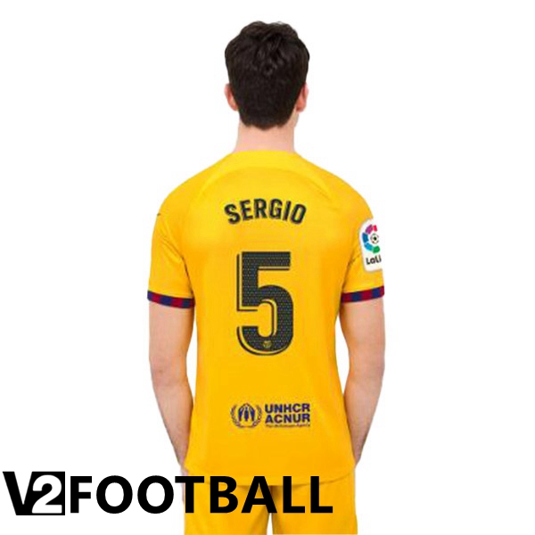 FC Barcelona (SERGIO 5) Soccer Jersey Fourth Yellow 2022/2023