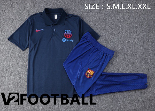 FC Barcelona Soccer Polo + Pants Royal Bluee 2023/2024