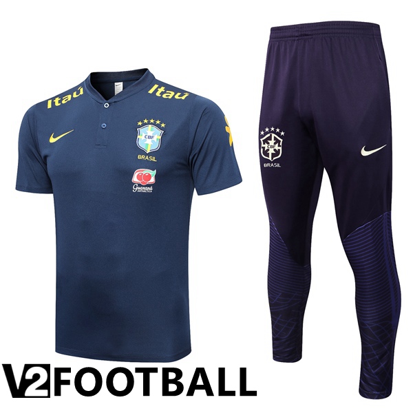 Brazil Soccer Polo + Pants Royal Bluee 2023/2024