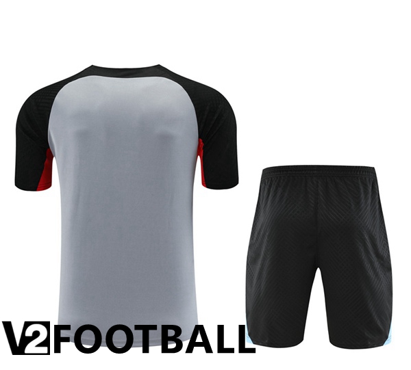 FC Barcelona Training T Shirt + Shorts Grey 2023/2024