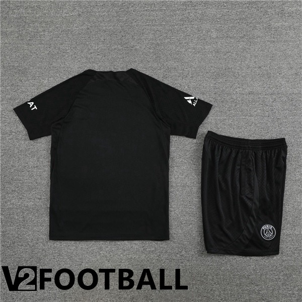 Paris PSG Training T Shirt + Shorts Black 2023/2024